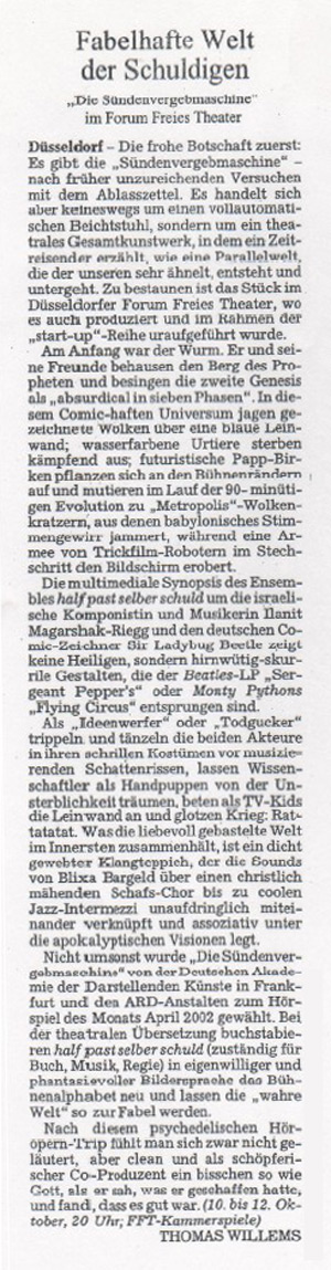 die sündenvergebmaschine_Süddeutsche Zeitung_09.10.2002