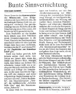 Die Tagebücher von Kommissar Zufall_Rheinische Post_05.11.2004