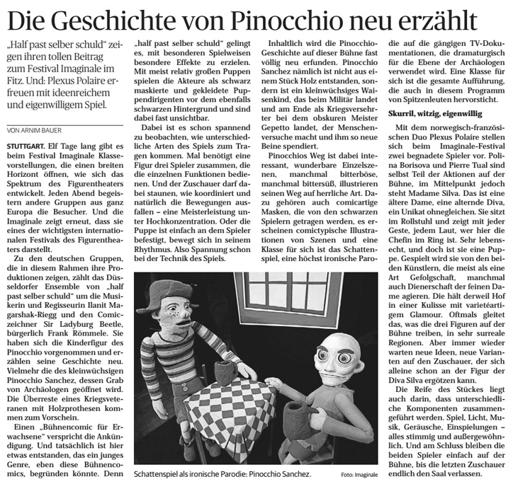 Pinocchio Sanchez_Ludwigsburger Kreiszeitung_30.01.2016