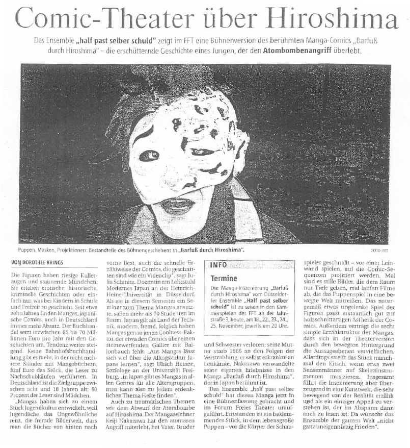 Barfuss durch Hiroshima_Rheinische Post_17.11.2006